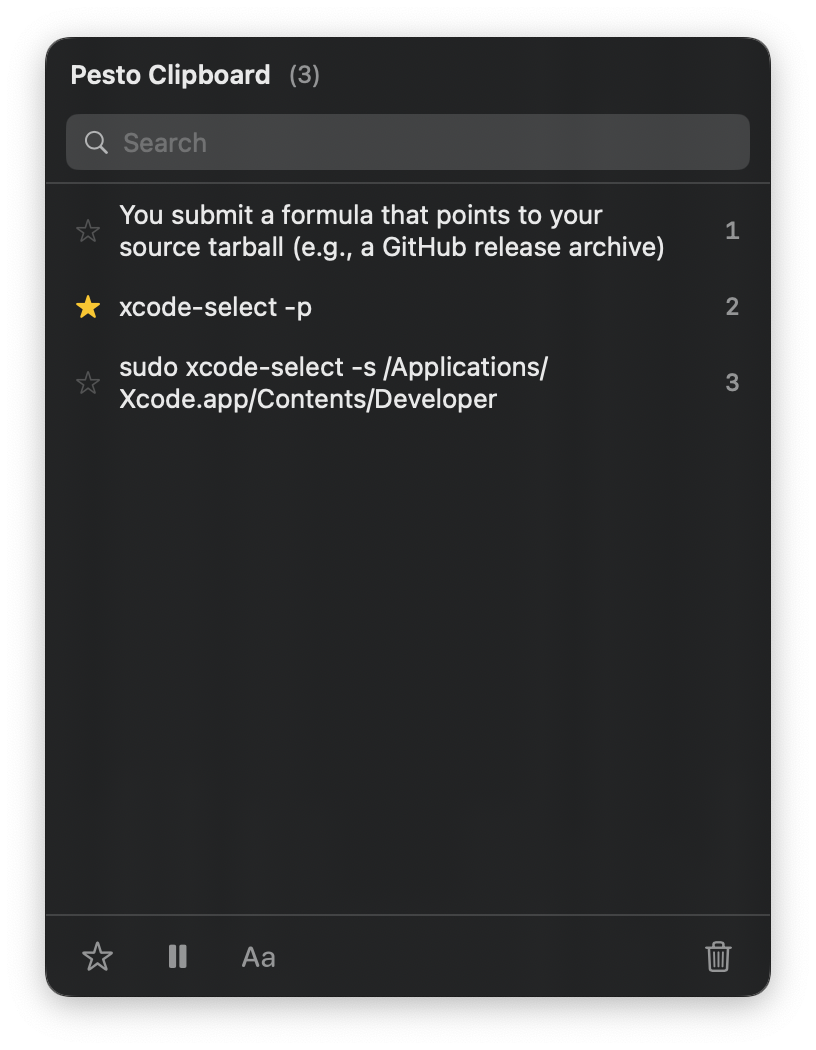 Pesto Clipboard App Screenshot